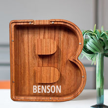 画像をギャラリービューアに読み込む, 刻字字母胡桃木存钱罐B2BCBS4497A-B2BCBS4497Z