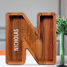 画像をギャラリービューアに読み込む, 刻字字母胡桃木存钱罐B2BCBS4497A-B2BCBS4497Z