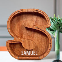 画像をギャラリービューアに読み込む, 刻字字母胡桃木存钱罐B2BCBS4497A-B2BCBS4497Z