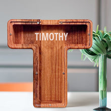 画像をギャラリービューアに読み込む, 刻字字母胡桃木存钱罐B2BCBS4497A-B2BCBS4497Z