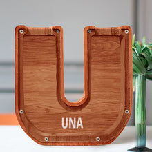 画像をギャラリービューアに読み込む, 刻字字母胡桃木存钱罐B2BCBS4497A-B2BCBS4497Z