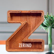 画像をギャラリービューアに読み込む, 刻字字母胡桃木存钱罐B2BCBS4497A-B2BCBS4497Z