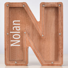 画像をギャラリービューアに読み込む, MM-刻字字母橡木存钱罐B2BCBS4714A-B2BCBS4714Z