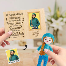 Load image into Gallery viewer, Gifts for Daughter Custom Crochet Doll from Photo Handmade Look alike Dolls with Personalized Name Card
