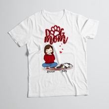 画像をギャラリービューアに読み込む, Personalized T-Shirt Dog Mom Red Pattern Chibi Girl Mother's Day Gift