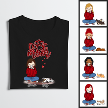 画像をギャラリービューアに読み込む, Personalized T-Shirt Dog Mom Red Pattern Chibi Girl Mother's Day Gift