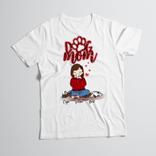 画像をギャラリービューアに読み込む, Personalized T-Shirt Dog Mom Red Pattern Chibi Girl Mother's Day Gift