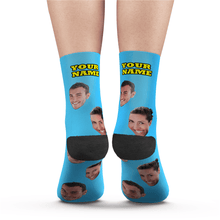 Load image into Gallery viewer, Custom Face Socks With Your Text - MyFaceSocks