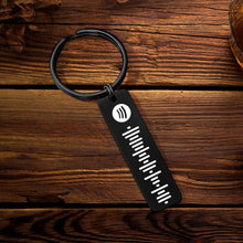 Load image into Gallery viewer, Scannable Spotify Code Keychain, Custom Music Song Keychains Black - soufeelus