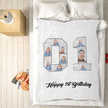 画像をギャラリービューアに読み込む, 1st birthday gift ideas- Custom Photo Blanket, 1st birthday blanket - soufeelus