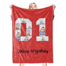 画像をギャラリービューアに読み込む, 1st birthday gift ideas- Custom Photo Blanket, 1st birthday blanket - soufeelus