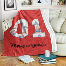 画像をギャラリービューアに読み込む, 1st birthday gift ideas- Custom Photo Blanket, 1st birthday blanket - soufeelus