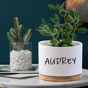 Custom Name Ceramic Flower Planter Pot Personalized Succulent Plant Pot