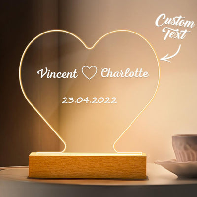 刻字心形亚克力夜灯XHD4910