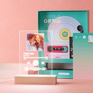 GIFTLAB 3 in 1 Spotify Gifts Set with Box Spotify Lamp Spotify Keychain Gifts for Her