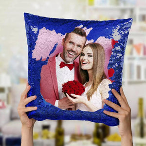 Custom Photo Reversible Magic Sequin Cushion Pillow 15.75inch*15.75inch