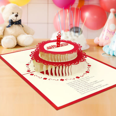 Custom 3D Pop Up Birthday Cards Birthday Cake Pop Up Greeting Card