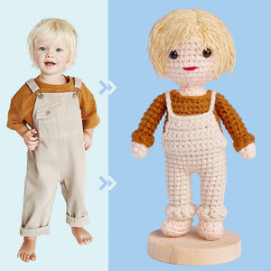 text Custom Crochet Doll Personalized Gifts Handwoven Mini Look alike Dolls
