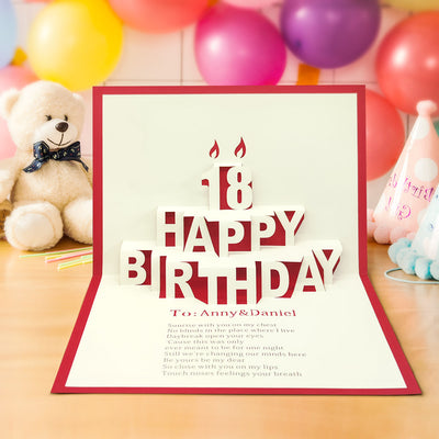 Custom Name 3D Pop Up Birthday Cards Personalized Age Happy Birthday Pop Up Greeting Card