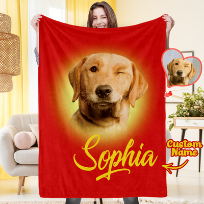 定制化-狗狗抠图刻字毛毯BL2155