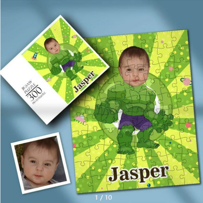 卡通人物扣头贺卡