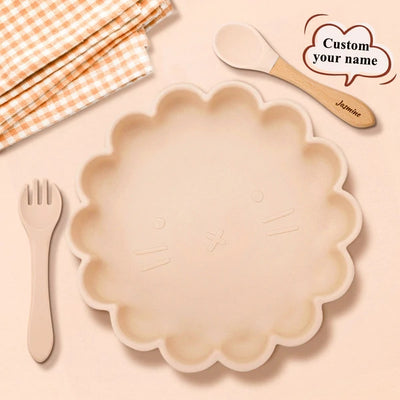 定制-小狮子儿童硅胶餐盘套组-CCJ121