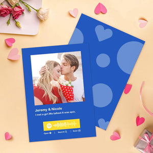 Custom Spotify Code Music Cards Multicolors Cards For Valentine's Day Cards ForAnniversary