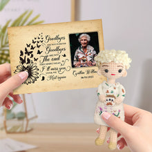 將圖片載入圖庫檢視器 Custom Crochet Doll from Photo Gifts Handmade Look alike Dolls with Personalized Name Memorial Card
