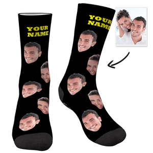 Custom Face Socks With Your Text - MyFaceSocks