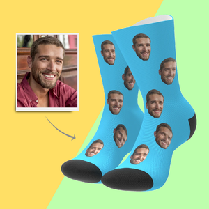 Custom Face Socks 3D Preview Add Pictures And Name Colorful