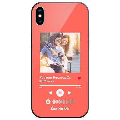 Custom Spotify Code Music Plaque iphone Case With Text Light Pink