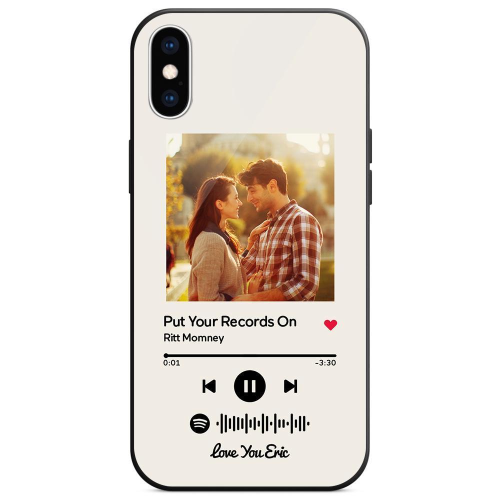 Custom Spotify Code Music Plaque iphone Case With Text White