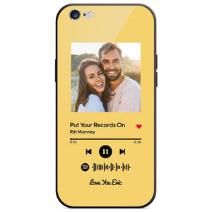 Custom Spotify Code Music Plaque iphone Case With Text Yellow