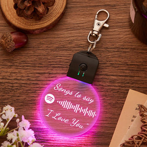 Personalized Spotify Code Keychain 7 Colors Light Up Keychain