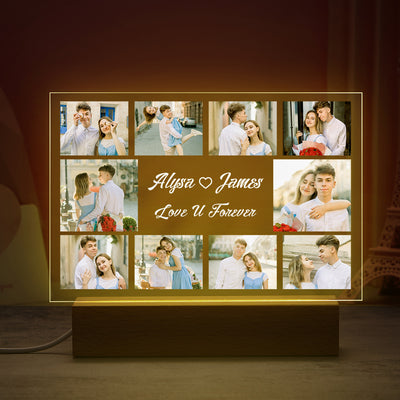 Custom Commemorative Collage Photo Light Personalized Gift For Her