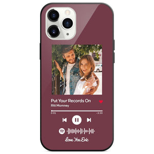 Custom Spotify Code Music Plaque iphone Case With Text Purple