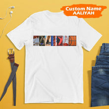 將圖片載入圖庫檢視器 Aaliyah T-shirt Name Art Alphabet Photography Shirt - Basketball Style - MyFaceTshirt
